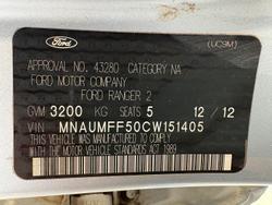 2012 Ford Ranger XL PX 4X4 Dual Range Highlight Silver