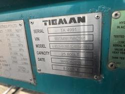 2015 Tieman 25M Bdouble Fuel Tanker Combination Green