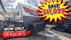 2025 New Age Caravans 19' Big Red Slide Out Save $11,099 Was $110,990