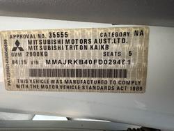 2015 Mitsubishi Triton GLX MN MY15 4X4 Dual Range White