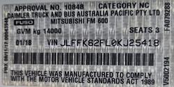 2018 Fuso Fighter 1424 WHITE