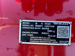 2025 Takeuchi Tb225 Compact Excavator And Trailer Package