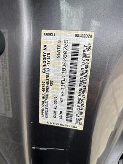 2018 Renault Trafic 103KW X82 Storm Grey