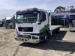 2013 MAN Tgm 15.290 16000Kg Gvm 7,5 Mt Tray Bifold Ramps $85000+Gst MAN TGM 15 290 SLEEPER WHITE