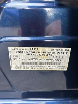 2015 Nissan Pulsar ST C12 Series 2 Deep Sapphire