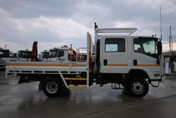 2022 Isuzu N Series NPS75-155 4X4 Dropside Tray with Crane White