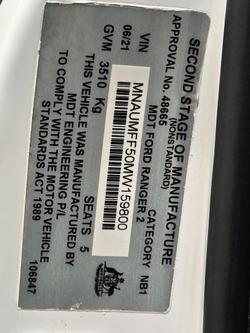 2021 Ford Ranger XL PX MkIII MY21.25 4X4 Dual Range Arctic White