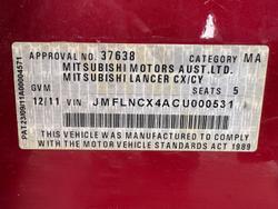 2011 Mitsubishi Lancer ES CJ MY12 Red