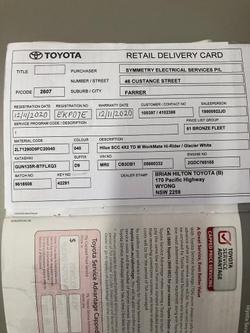 2020 Toyota Hilux Workmate Hi-Rider GUN135R 4x2 Glacier White