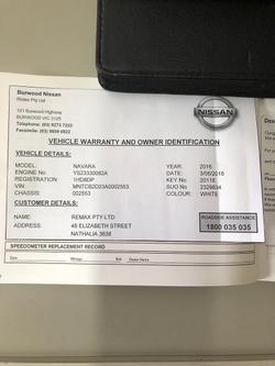 2016 Nissan Navara ST-X D23 4x2 White Diamond