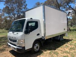 2019 Fuso Canter 515 Wide Cab Rental Pantech With 750Kg Tuckaway Tailgate Loader In Stock Now! White