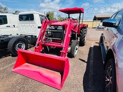 2022 Mahindra Agricultural Mahindra Tractor - 4025 - 2WD - 8/2 SLIDING MESH ROPS 4in1 Bucket Included Red