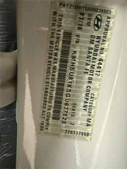 2016 Hyundai Santa Fe Elite