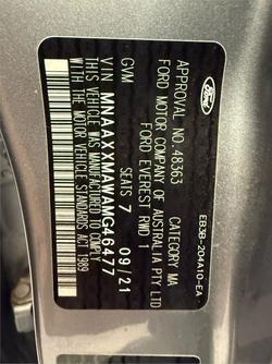 2021 Ford Everest Ambiente