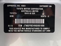 2013 Toyota RAV4 Cruiser ASA44R AWD Silver Pearl