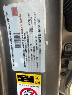 2010 Toyota Camry Touring ACV40R MY10 Liquid Metal