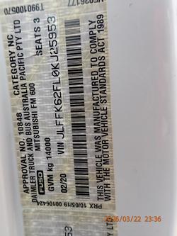 2020 Fuso Fighter 1424 WHITE