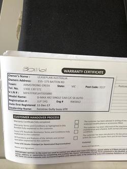 2017 Isuzu D-MAX SX High Ride