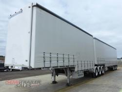 2021 Krueger 34 Pallet Dropdeck Curtainsider B Double Set with Mezz