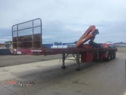 2006 Krueger 44FT Flat Top with Mid Mount Palfinger Crane
