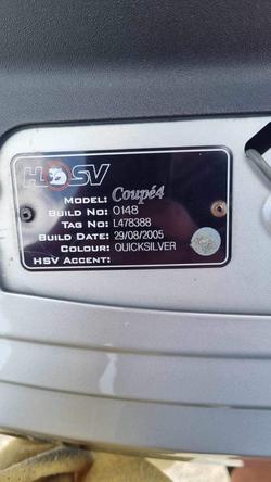 2005 Holden Special Vehicles Coupe 4 VZ SILVER