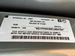 2014 HOLDEN CALAIS 2014 HOLDEN CALAIS  6 SP AUTOMATIC 4D SEDAN V6 